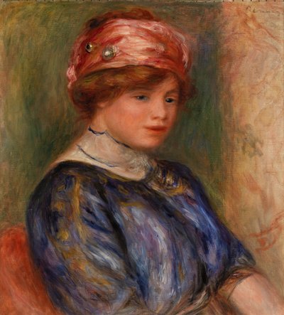 Fiatal nő kék, mellszobor alkotó: Pierre Auguste Renoir